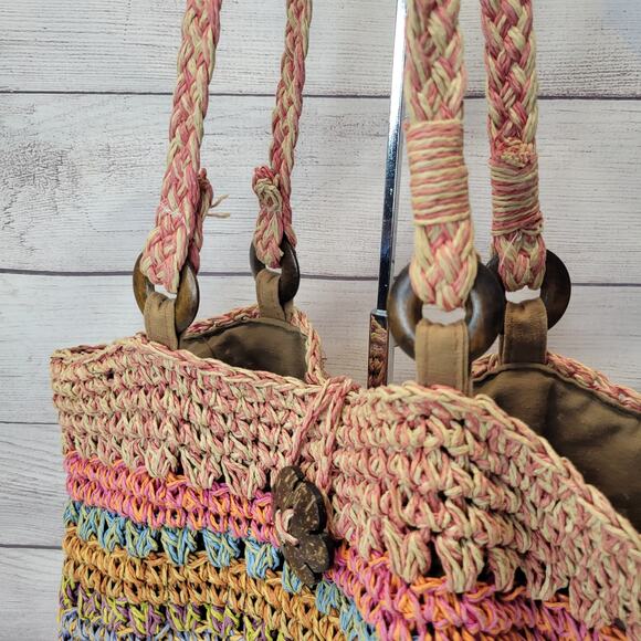 Cappelli Straworld Pastel Multi Color Lined Hobo Bag - Picture 3 of 13